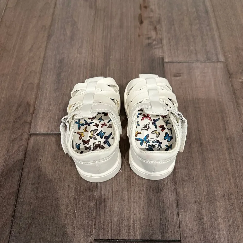WN Girls White‎ Sandals Size 2 NWOT